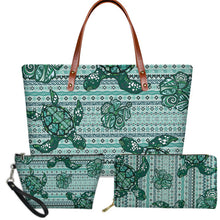 Load image into Gallery viewer, Hawaiian Sea Turtle Pattern 3pcs Set Handbag And Purse for Women
