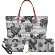 Load image into Gallery viewer, Hawaiian Sea Turtle Pattern 3pcs Set Handbag And Purse for Women
