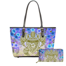 Load image into Gallery viewer, Hawaiian Plumeria With Turtle 3D Print Customized 2Pcs Leather Handbag Set
