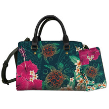Load image into Gallery viewer, Luxury Designer Handbag And Purse 2pcs Hawaiian Turtle Hibiscus Polynesian Style
