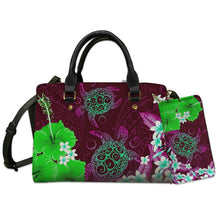 Load image into Gallery viewer, Luxury Designer Handbag And Purse 2pcs Hawaiian Turtle Hibiscus Polynesian Style
