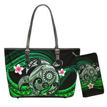 Load image into Gallery viewer, Polynesian 2pcs Set Hawaiian Tribe Floral Printed Shoulder Bag And Purse
