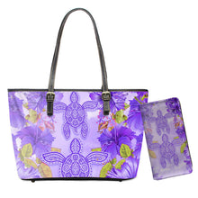 Load image into Gallery viewer, Hawaiian Tribe Floral With Turtle Print 2pcs Set Shoulder Bag And Purse

