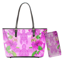 Load image into Gallery viewer, Hawaiian Tribe Floral With Turtle Print 2pcs Set Shoulder Bag And Purse
