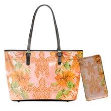 Load image into Gallery viewer, Hawaiian Tribe Floral With Turtle Print 2pcs Set Shoulder Bag And Purse
