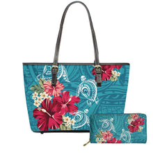 Load image into Gallery viewer, Customized Handbag And Purse Hawaiian Hibiscus Floral With Poly Turtle Printing
