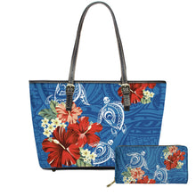 Load image into Gallery viewer, Customized Handbag And Purse Hawaiian Hibiscus Floral With Poly Turtle Printing
