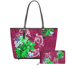 Load image into Gallery viewer, Customized Handbag And Purse Hawaiian Hibiscus Floral With Poly Turtle Printing
