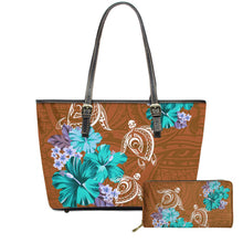 Load image into Gallery viewer, Customized Handbag And Purse Hawaiian Hibiscus Floral With Poly Turtle Printing
