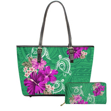 Load image into Gallery viewer, Customized Handbag And Purse Hawaiian Hibiscus Floral With Poly Turtle Printing
