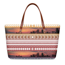 Load image into Gallery viewer, Vintage Hawaiian Style Polynesian Tribal Stripe Design Luxury Handbag
