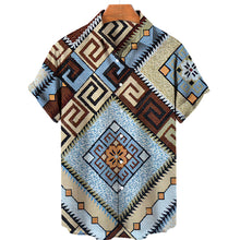 Load image into Gallery viewer, Summer New Vintage Print Custom Pattern Tops Short Sleeves 3D Style Hawaiian Men's Shirts

