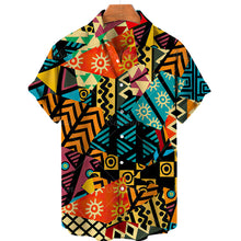 Load image into Gallery viewer, Summer New Vintage Print Custom Pattern Tops Short Sleeves 3D Style Hawaiian Men's Shirts
