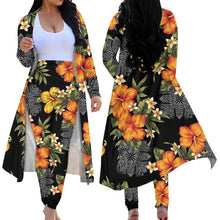 Load image into Gallery viewer, Tropical Floral Print Long Cardigan and High Waist Leggings 2 Piece Set

