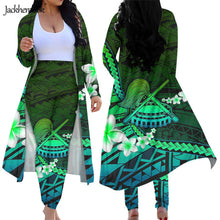 Load image into Gallery viewer, Polynesian Tattoo Style Samoa Hawaiian Hibiscus Plumeria Print 2 Piece Outfits Set
