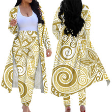 Load image into Gallery viewer, Hawaiian Floral Tribal Design Open Front Cardigan 2 Piece suit for Women
