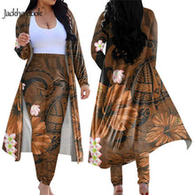 Load image into Gallery viewer, Hawaiian Hibiscus Polynesian Tribal Print Cardigan and Elastic Pants 2 piece Suit
