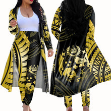 Load image into Gallery viewer, Hawaiian Style Tonga Polynesian Tattoo 2 Piece Cardigan Pant Set for Women
