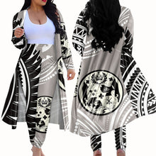 Load image into Gallery viewer, Hawaiian Style Tonga Polynesian Tattoo 2 Piece Cardigan Pant Set for Women
