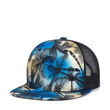 Load image into Gallery viewer, Cool Breeze Adjustable Outdoors Street Cap Flat Bill Snapback Baseball Palm Tree Print Trucker
